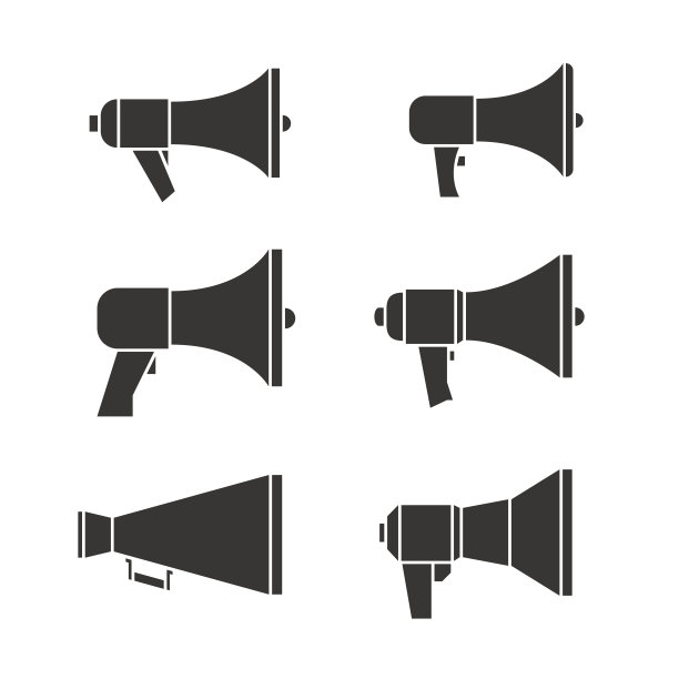 一套扩音器图形图标图片下载