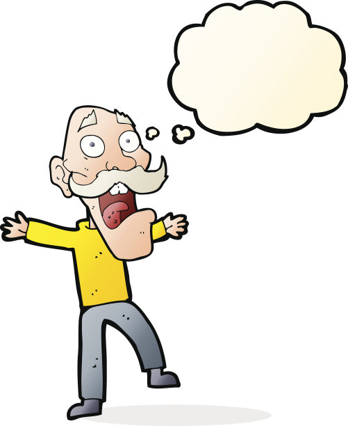 卡通震惊了老人的思想泡泡图片下载