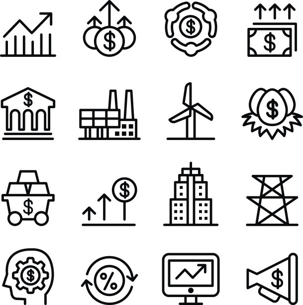 证券市场及证券交易所图标图片下载