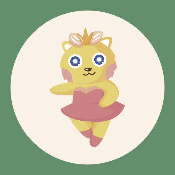 动物猫舞的卡通主题元素图片下载