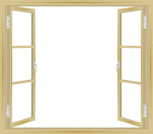 打开木窗的矢量插图图片下载