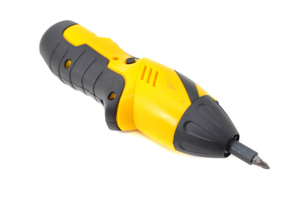 可充电电动螺丝刀隔离在白色背景图片下载