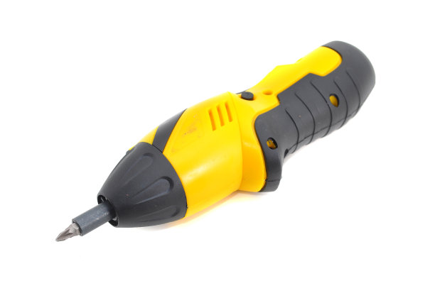 可充电电动螺丝刀隔离在白色背景图片下载