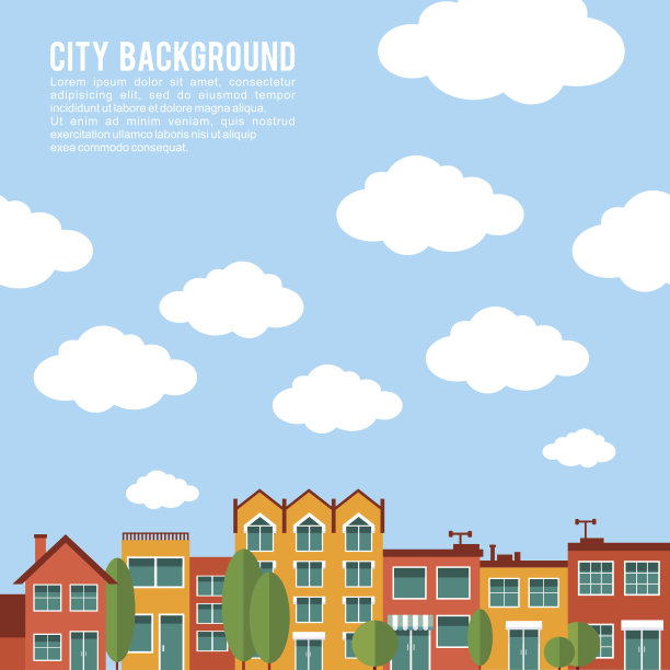 住宅城市房屋矢量背景图片下载