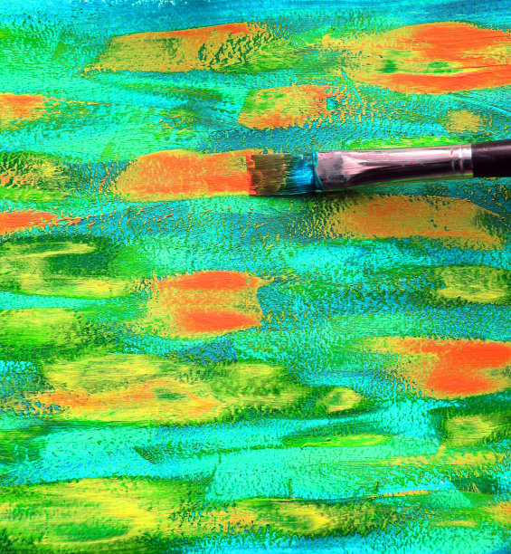 特写画笔和调色板的背景图片下载