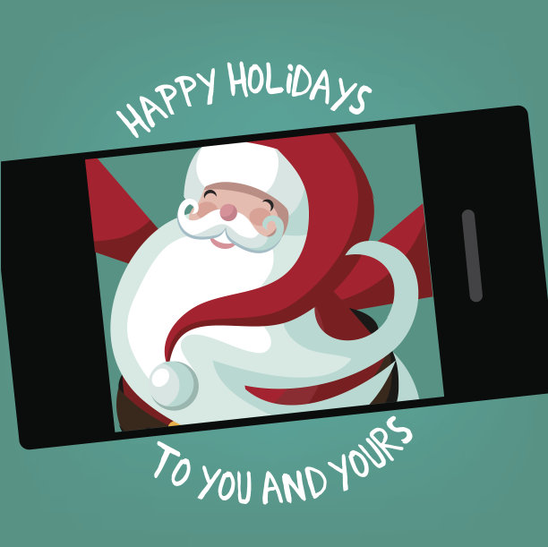 圣诞老人在拍假日自拍图片下载