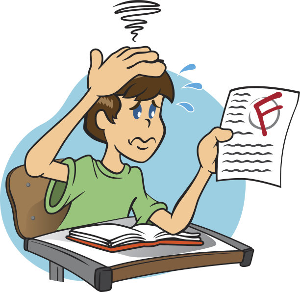 学生为考试中的低音符感到悲伤和担心图片下载