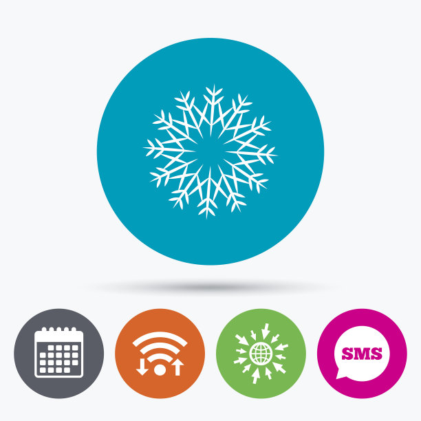 雪花的艺术标志图标。空调。图片下载