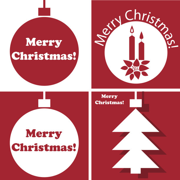 圣诞树玩具与铭文图片下载