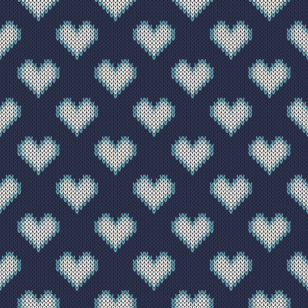 无缝编织图案心形图片下载