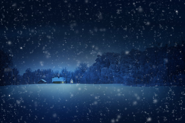 圣诞快乐。冬天下雪的场景图片下载