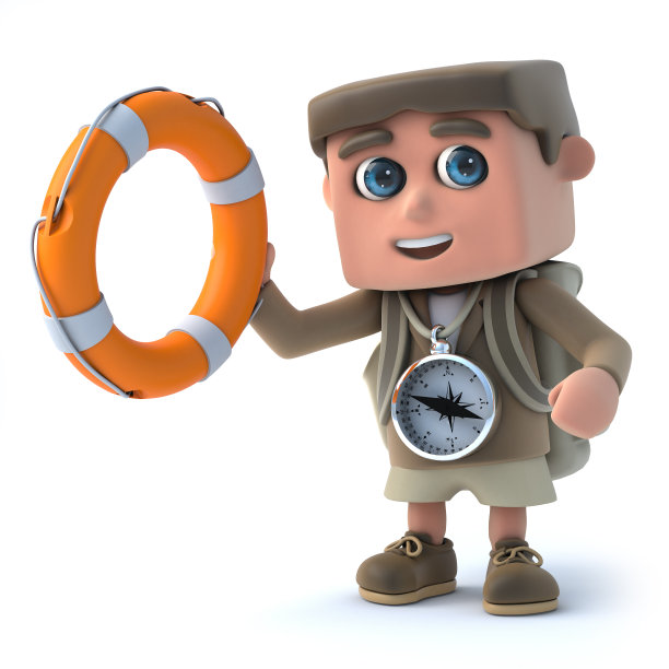 3d徒步旅行者的孩子来救援图片下载