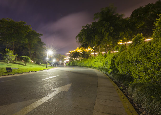 夜晚的石头路图片下载