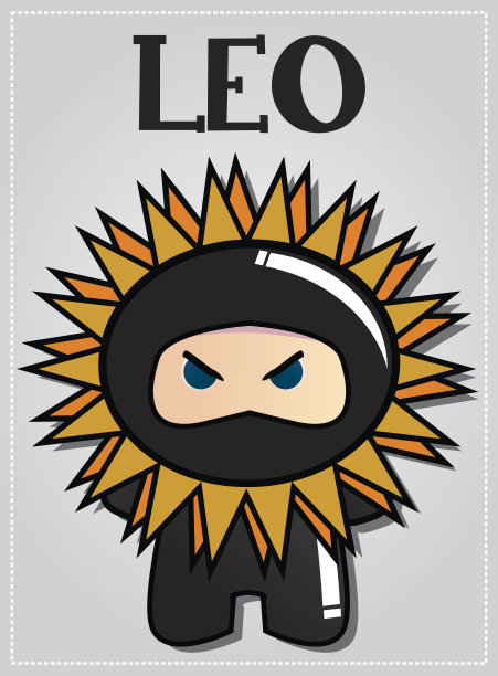 可爱的黑色忍者形象是狮子座的星座图片下载