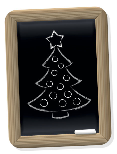 圣诞树黑板复古风格图片下载