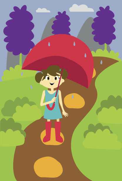 Ilustraci ?n个?公园里有伞图片下载