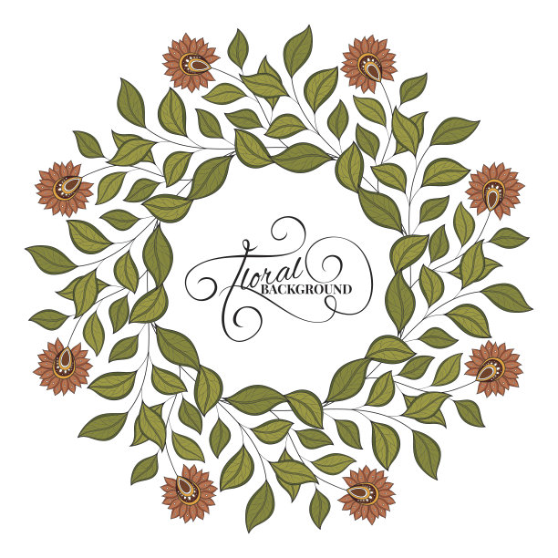 矢量彩色花背景图片下载