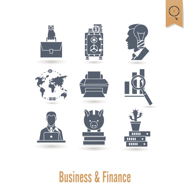 商业和金融图标集图片下载