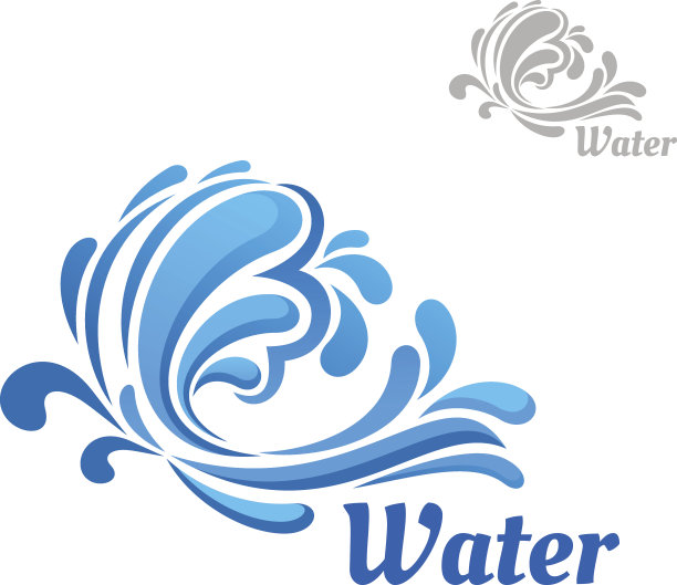 蓝色的波浪，溅起水花素材图片