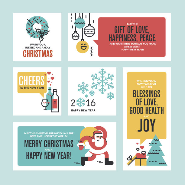圣诞和新年贺卡和横幅图片下载