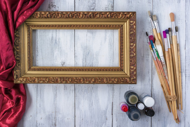 框架与刷子和油漆图片下载