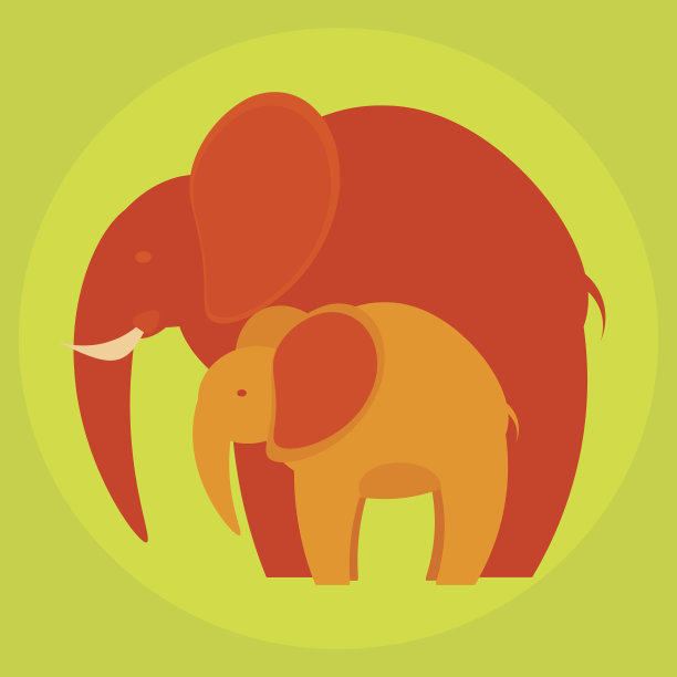 平的大象家族图片下载