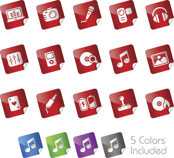 媒体与娱乐图标//贴纸系列图片下载