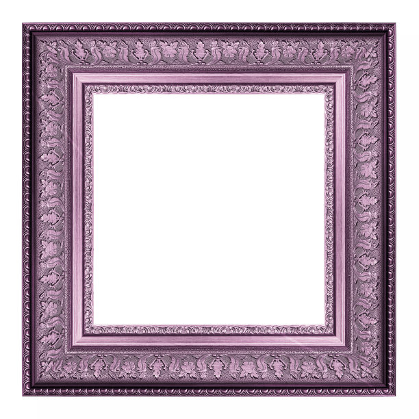 紫色复古照片和相框孤立在白色背景图片下载