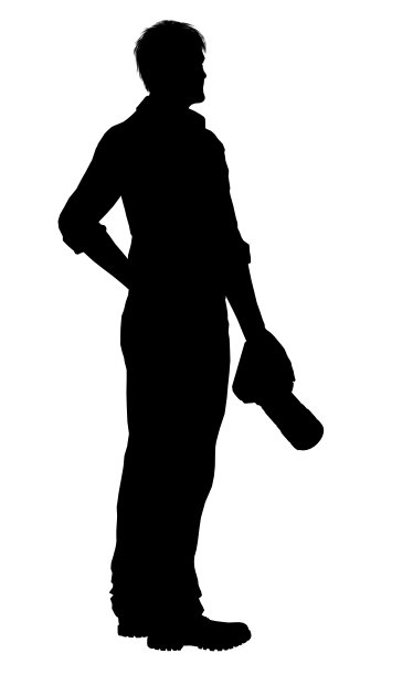 一个摄影师的剪影与单反相机孤立在白色图片下载