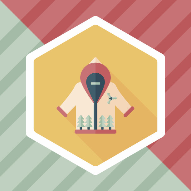 圣诞服装平带长影子的图标，eps10图片下载