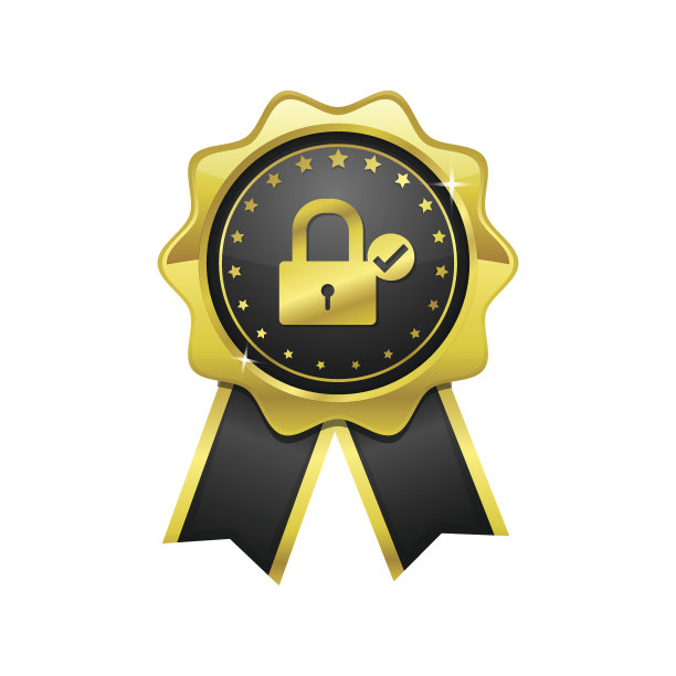 受保护的金色矢量图标设计图片下载