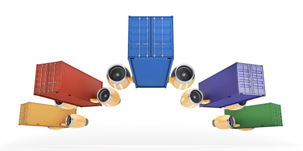 组集装箱执行快速交货的货物图片下载