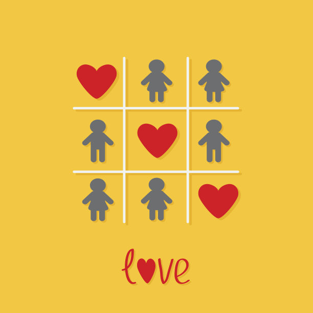 男人女人图标Tic tac toe。三心恋平图片下载