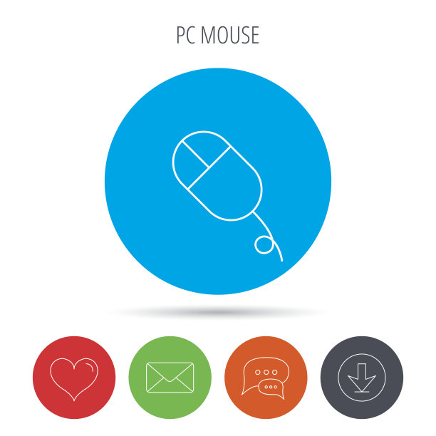 电脑鼠标图标。PC控制装置标志。图片下载