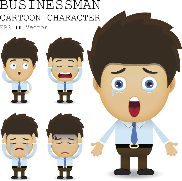 商人卡通人物EPS 10矢量图片下载