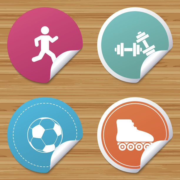 足球，旱冰鞋，跑步的图标。图片下载