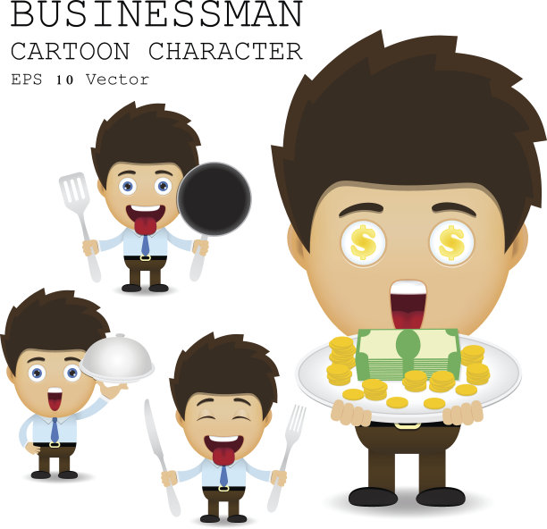 商人卡通人物EPS 10矢量图片下载