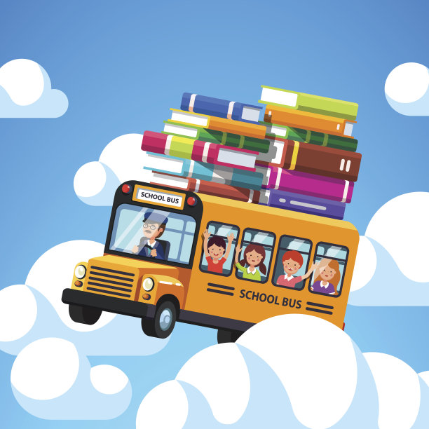 有司机和孩子坐的校车图片下载