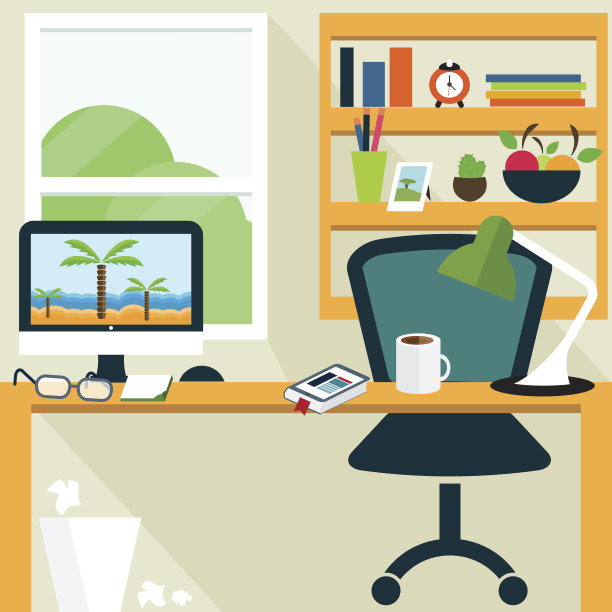 办公室的概念插图模板。向量图片下载