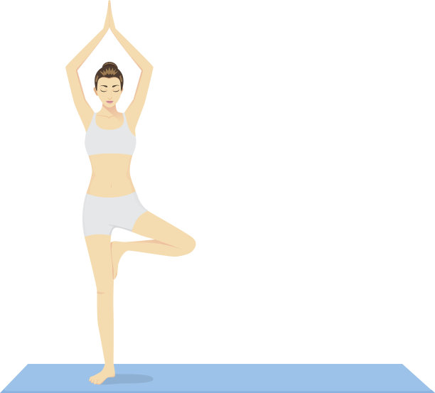 用Vrksasana姿势开始瑜伽图片下载