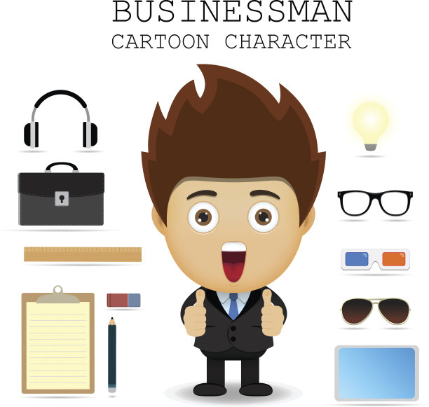 商人卡通人物EPS 10矢量图片下载