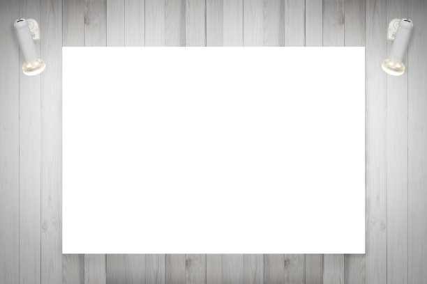 木墙上的方形白色空间图片下载