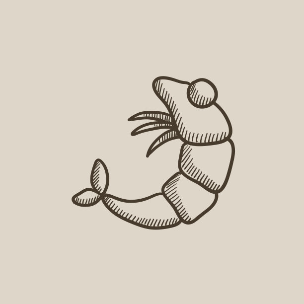 鲜虾素描图标图片下载