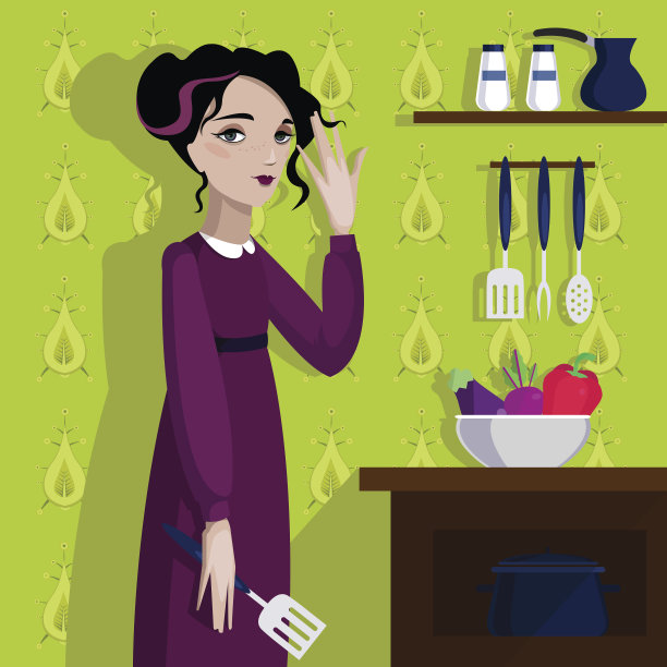 彩色的女孩插图。可爱的卡通矢量插图。图片下载