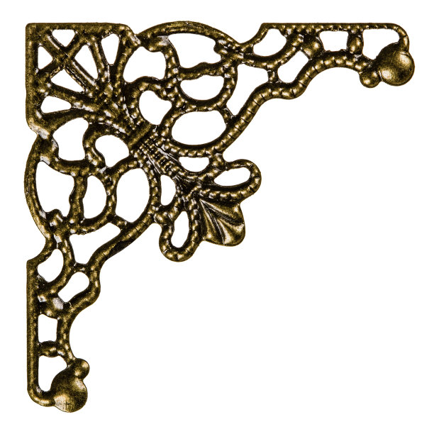 金银丝，手工制作的装饰元素，孤立在白色背景上图片下载