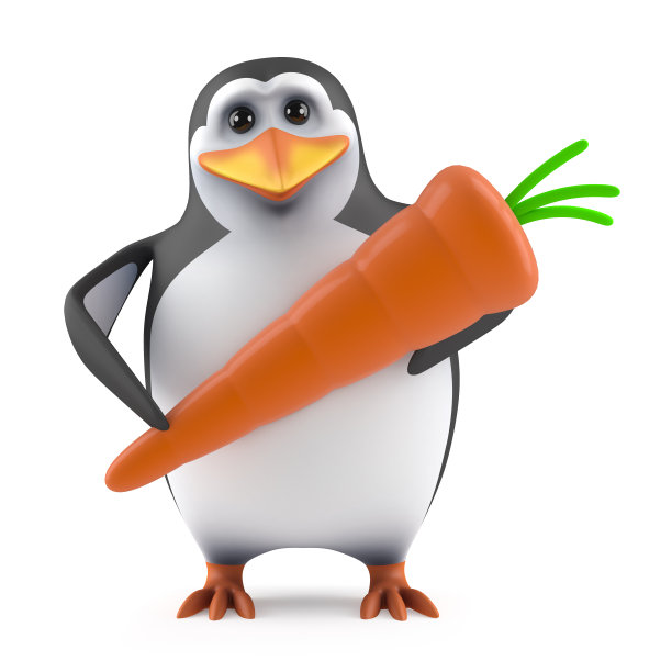 3d企鹅拿着胡萝卜图片下载