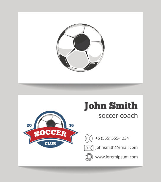 带logo的足球教练名片模板图片下载
