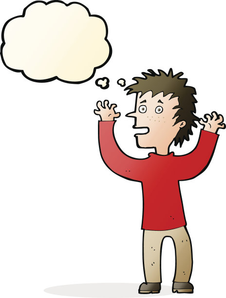 卡通兴奋的男孩用思想泡泡图片下载