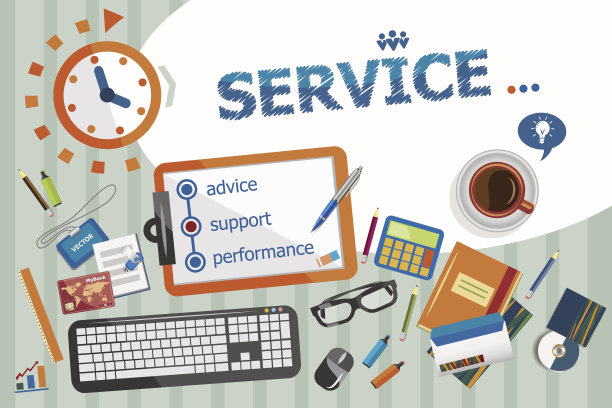 服务设计概念。印刷海报。图片下载