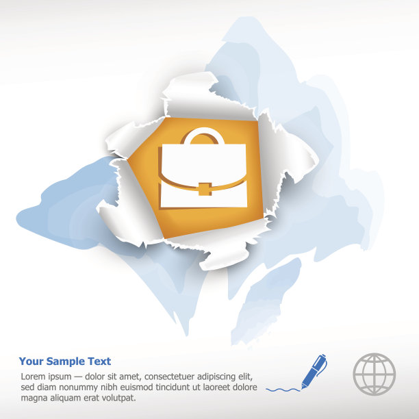 商务皮包突破纸洞图片下载